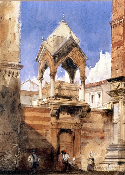 Das Castelbarco-Grabmal, Verona, 1827 von Richard Parkes Bonington